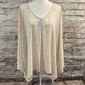 Ruby Rd. Cream Tunic with Floral Detail